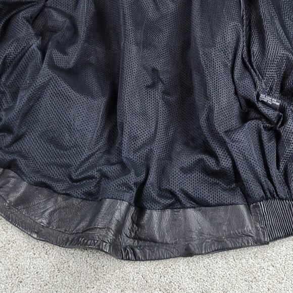 Womens Leather Motorcycle Jacket 3XL Black Vented Gusset Zip Up Biker Riding - Picture 8 of 16